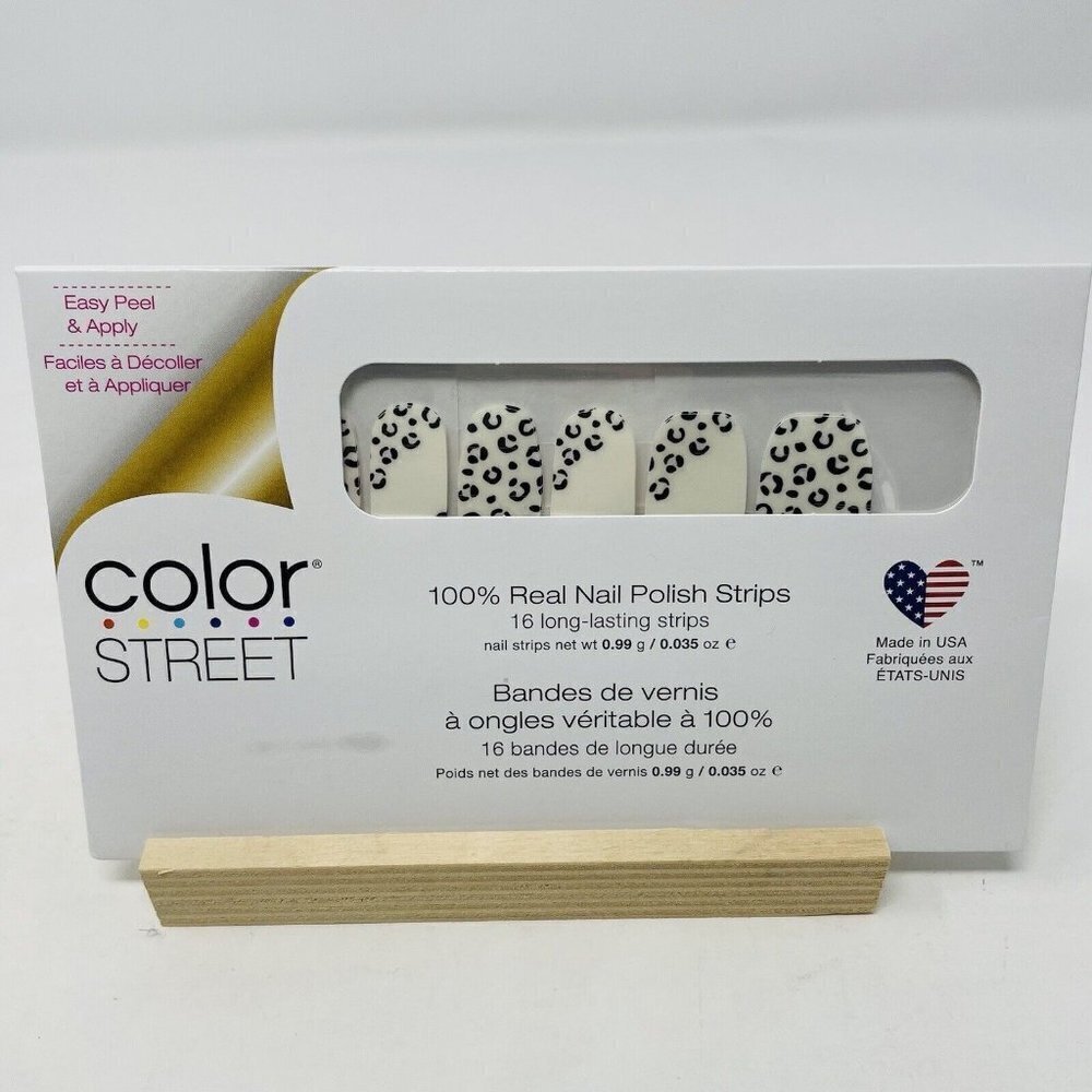 Color Street 100% Real Nail Polish‎ Strips Spot On Clear Animal Print Overlay